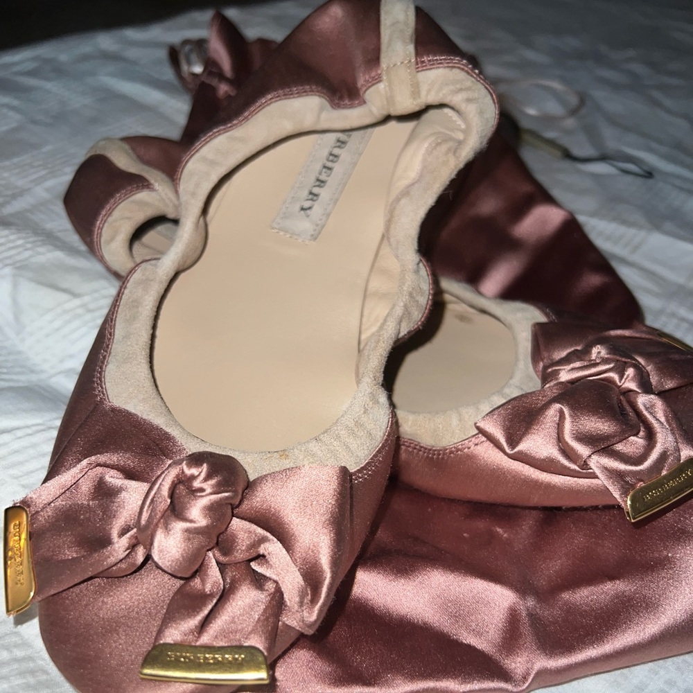 Burberry Satin Bow Slippers